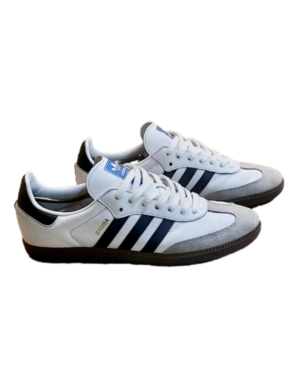 Men's Adidas Samba OG Sneakers White/Black/Granite (B75806) Size 12